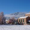 Campus covered in snow