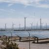 Solar panels and wind turbines