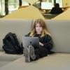 Person on laptop inside