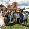 Student Affairs staff with Chip the buffalo mascot