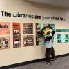 Chip at a library exhibit
