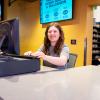student employee working in The Connection