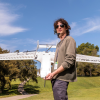 Céu Gómez-Faulk with a drone