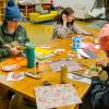 students participate in a DIY craft night on campus