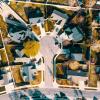 Neighborhood with houses from above.