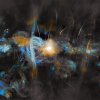 Image of the Milky Way Galaxy with a bright region at its center
