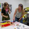 campus community members enjoy a craft
