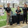 students discuss project at the engineering expo