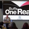 someone speaking at Buffs One Read event