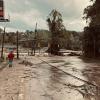 A street in Asheville, North Carolina, after Hurricane Helene