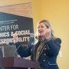 Ashley Grosh, CU Boulder alum and vice president at Breakthrough Energy, founded by Bill Gates in 2015, unveils the Leeds School of Business's new initiative, Boulder Climate Ventures.