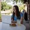 person studying outside