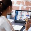 woman in a virtual meeting
