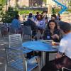 graduate students outside on campus