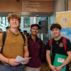students at a career fair on campus