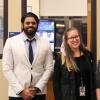Students working with University Libraries' security force