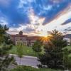 Campus view of sunrise.