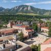 An aerial photo of the UMC fountain area