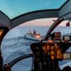 The RV Polarstern in Arctic ice, viewed from a helicopter