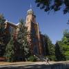 A view of Old Main, the first building on the CU Boulder campus
