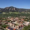 An aerial view of the CU Boulder campus