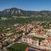 An aerial view of the CU Boulder campus