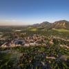 The CU Boulder campus seen from an aerial vantage point