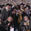 CU Boulder students at commencement