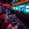 Students playing video games