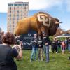 Buffs pose for photo during Homecoming festivities
