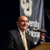 Chancellor Philip DiStefano speaks on campus