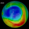 This NASA visualization depicts ozone concentrations from Sept. 8, 2019 in Dobson Units, the standard measure for stratospheric ozone