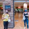 Students carry out the meals they ordered at the Alferd Packer Grill