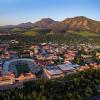 An aerial photo of CU Boulder.