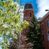 spring blooms near Old Main building
