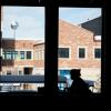 student studying inside