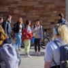 Students walking on campus