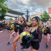 Cheerleaders on Pearl Street Mall during the first Stampede
