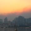 Smoke over the san diego skyline