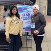CORB member Kavya Kannan and Chief Jokerst attend a Sexual Assault Awareness Month event on campus