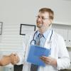 Doctor greeting patient