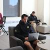 Student veterans study in the VMA student lounge