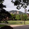 Scenic photo of campus and the Flatirons