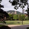 The CU Boulder campus and Flatirons
