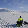 Collecting spectral reflectance measurements of surface snow with corresponding snow samples in Northern Svalbard