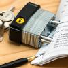 Print document bound with lock and key