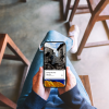 Person scrolling on phone