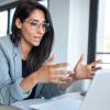 Professional person speaking during a virtual meeting