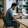 person studying in a coffee shop