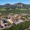 An aerial view of the CU Boulder campus.